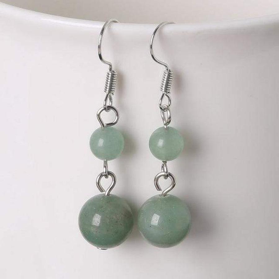 Boucles d'oreilles boules en pierres