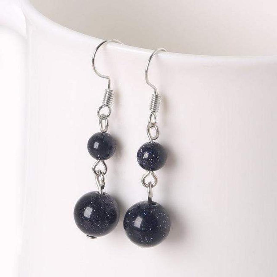 Boucles d'oreilles boules en pierres