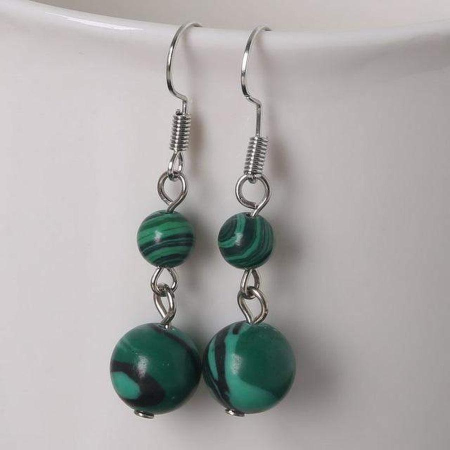 Boucles d'oreilles boules en pierres