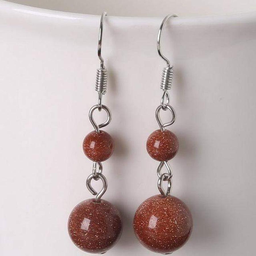 Boucles d'oreilles boules en pierres