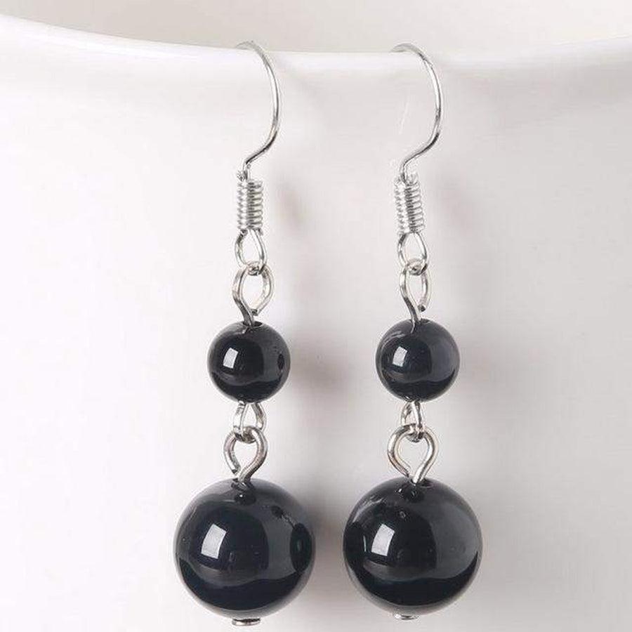 Boucles d'oreilles boules en pierres