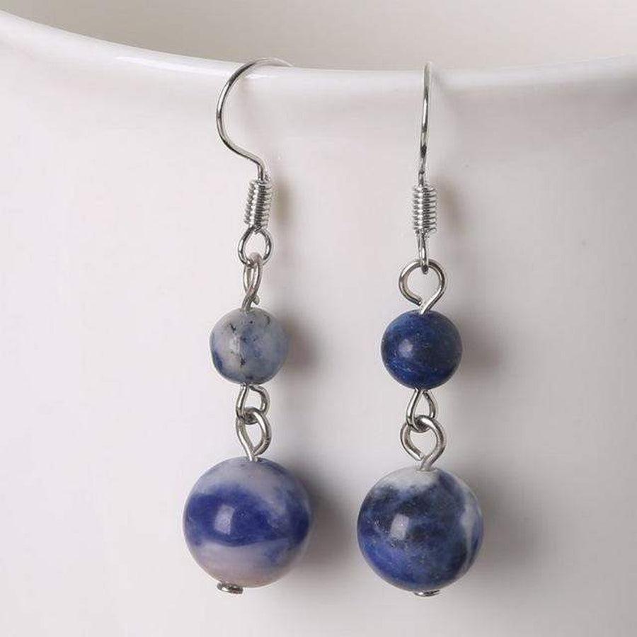 Boucles d'oreilles boules en pierres