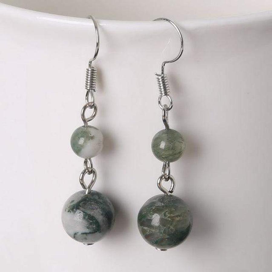 Boucles d'oreilles boules en pierres