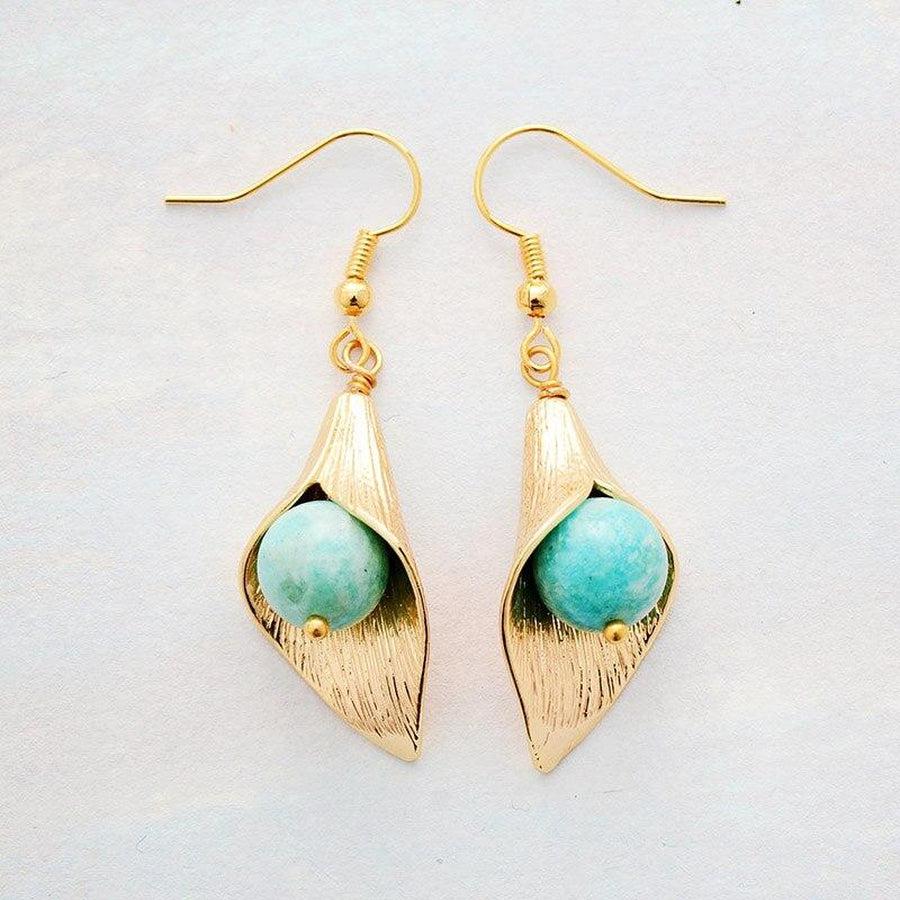 Boucles d’oreilles en perles d’Amazonite et cuivre