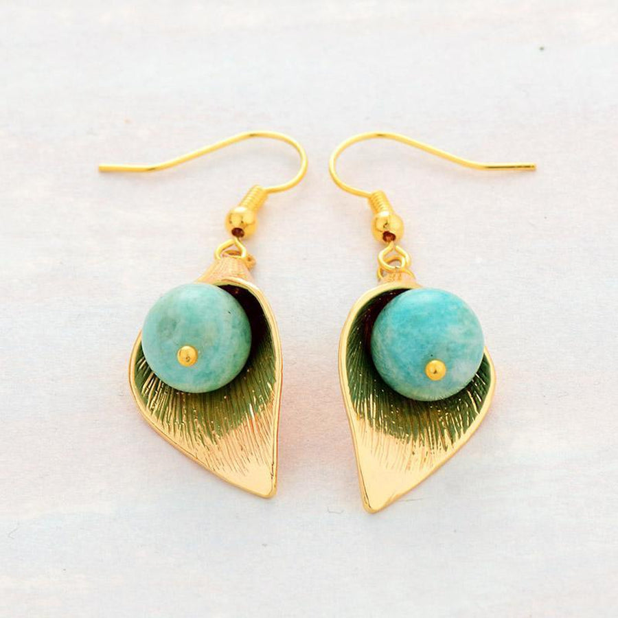 Boucles d’oreilles en perles d’Amazonite et cuivre