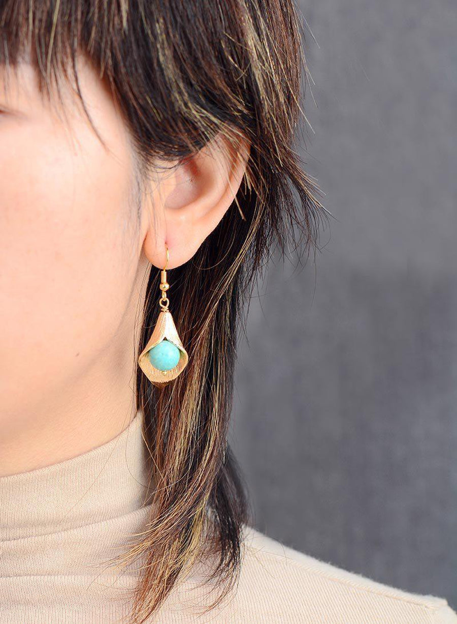 Boucles d’oreilles en perles d’Amazonite et cuivre