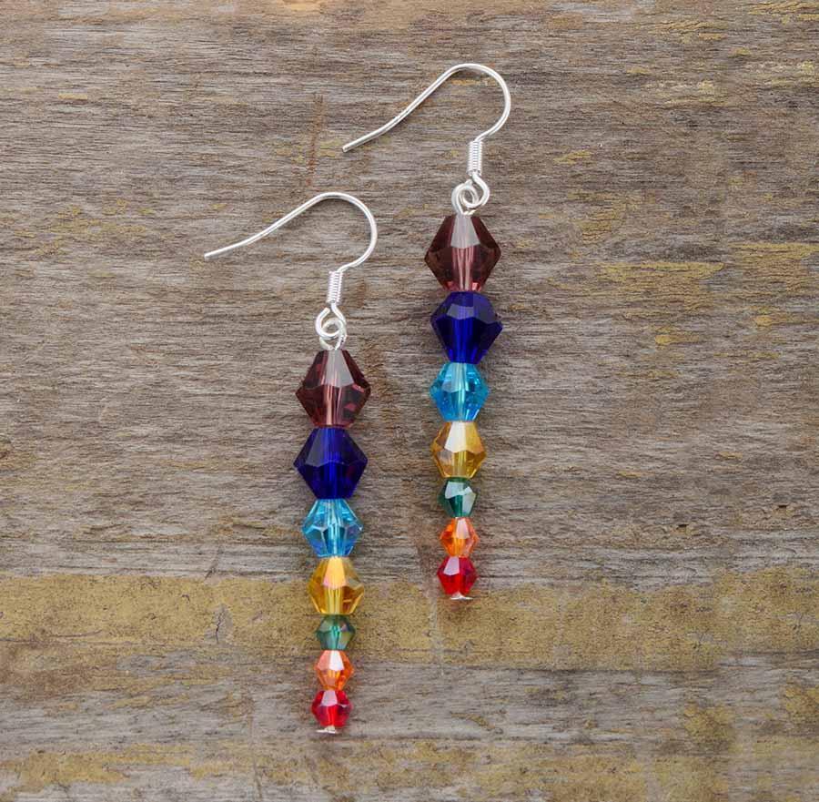 Boucles d’oreilles «énergie positive» des 7 chakras