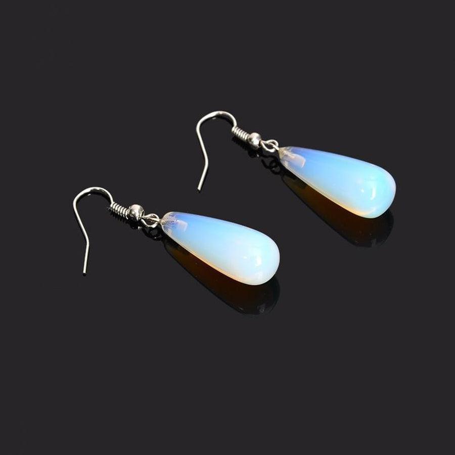 Boucles d’oreilles goutte d’eau «Vitalité et Intuition» en Opalite