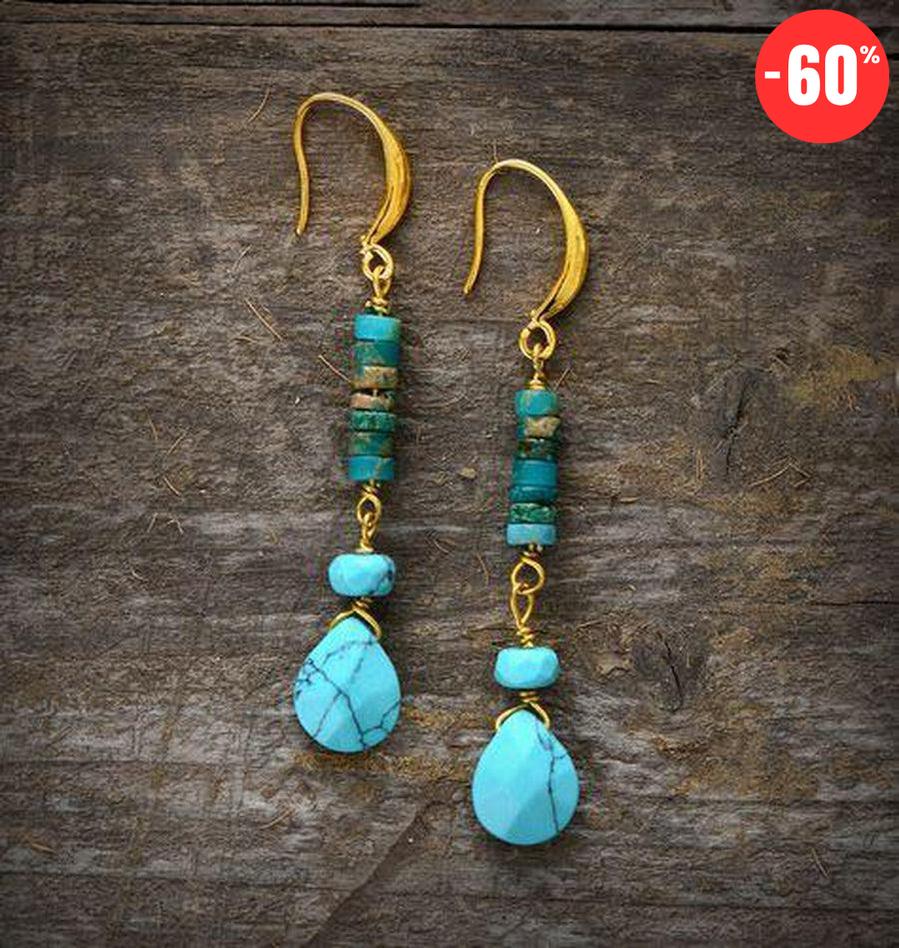 Boucles d'oreilles pendantes «estime de soi» en turquoise