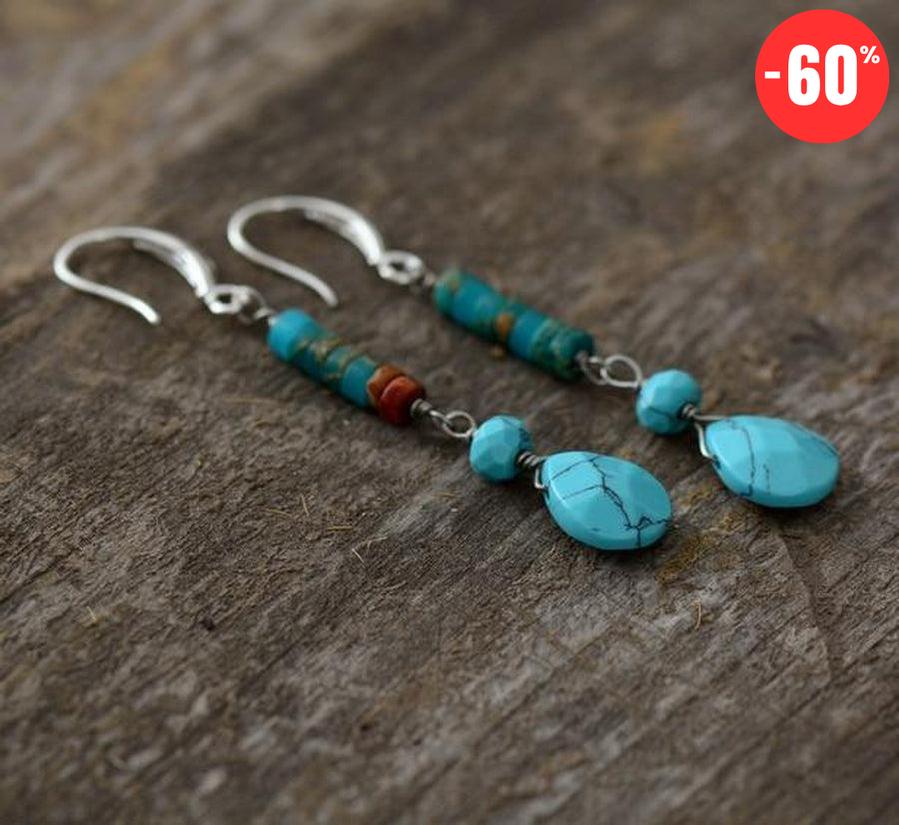Boucles d'oreilles pendantes «estime de soi» en turquoise