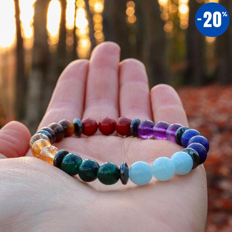 Bracelet 7 chakras en pierres de qualité premium (version 3.0)