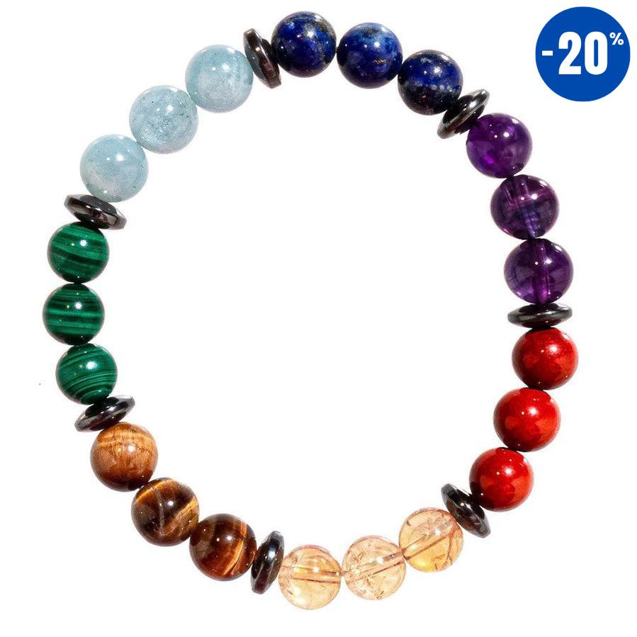 Bracelet 7 chakras en pierres de qualité premium (version 3.0)