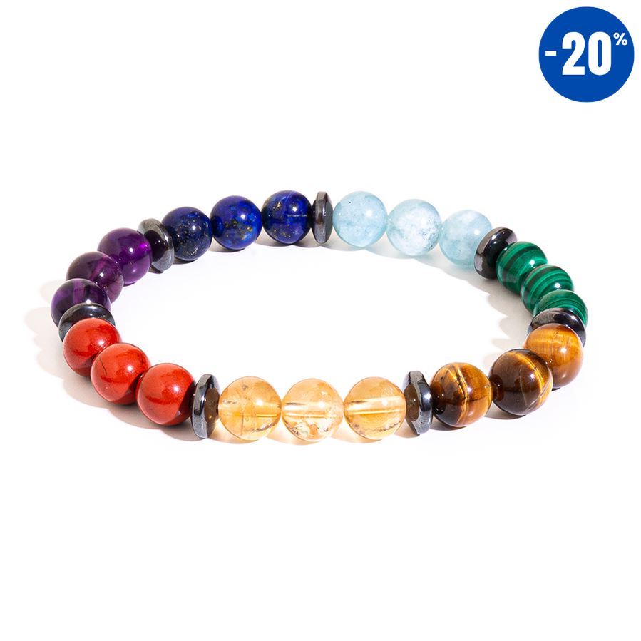 Bracelet 7 chakras en pierres de qualité premium (version 3.0)