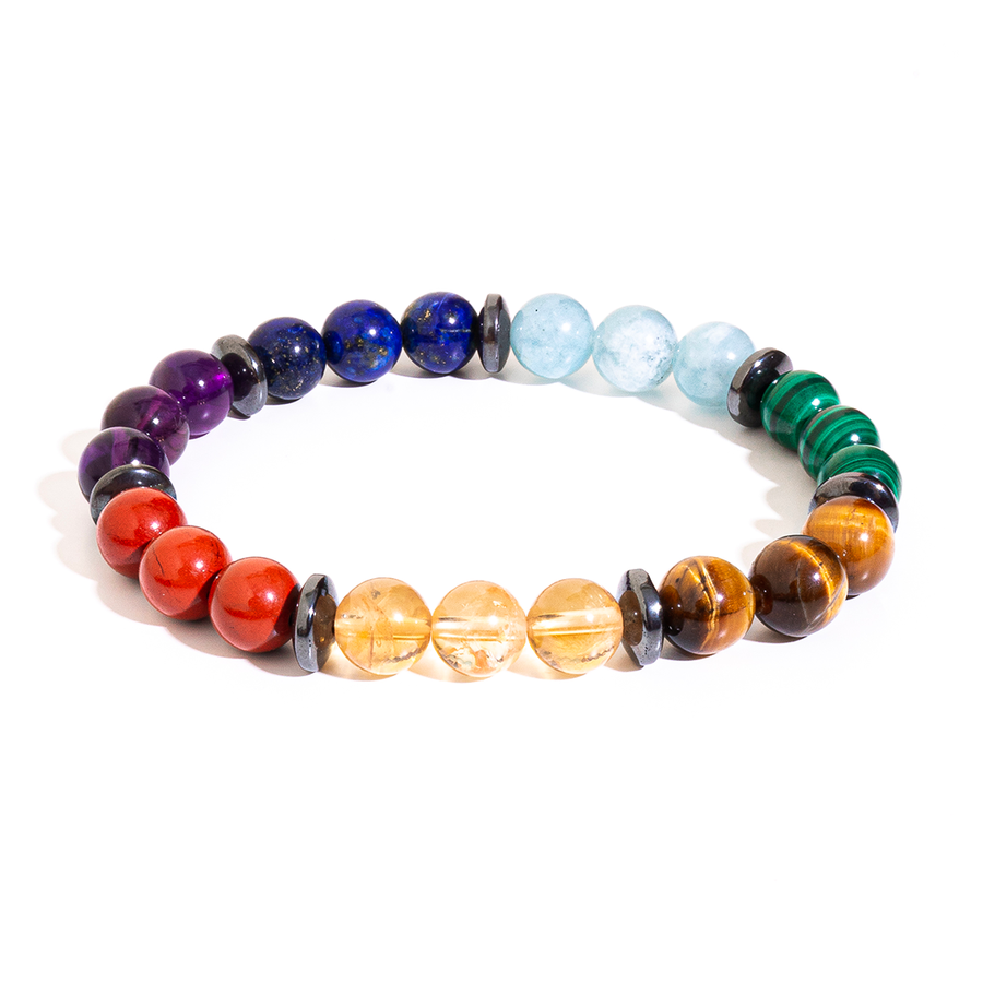 Bracelet 7 chakras en pierres de qualité premium (version 3.0)