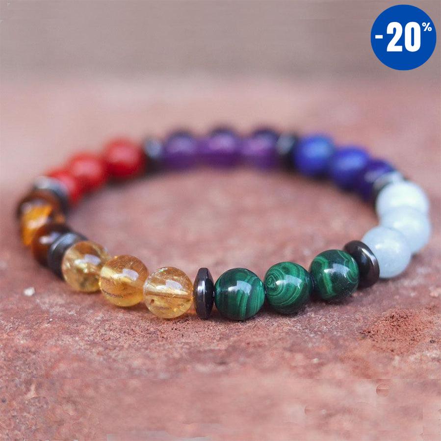 Bracelet 7 chakras en pierres de qualité premium (version 3.0)