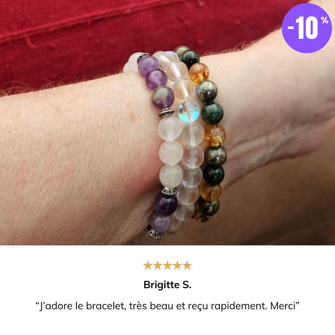 Bracelet « Abondance & Prospérité » en Citrine, Pyrite et Jade