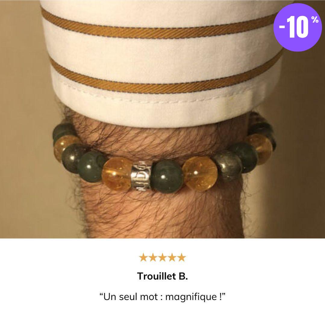 Bracelet « Abondance & Prospérité » en Citrine, Pyrite et Jade