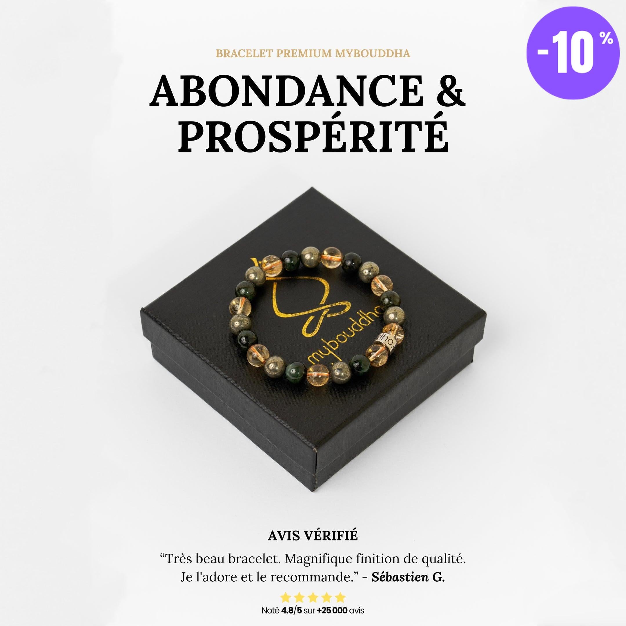 Bracelet « Abondance & Prospérité » en Citrine, Pyrite et Jade