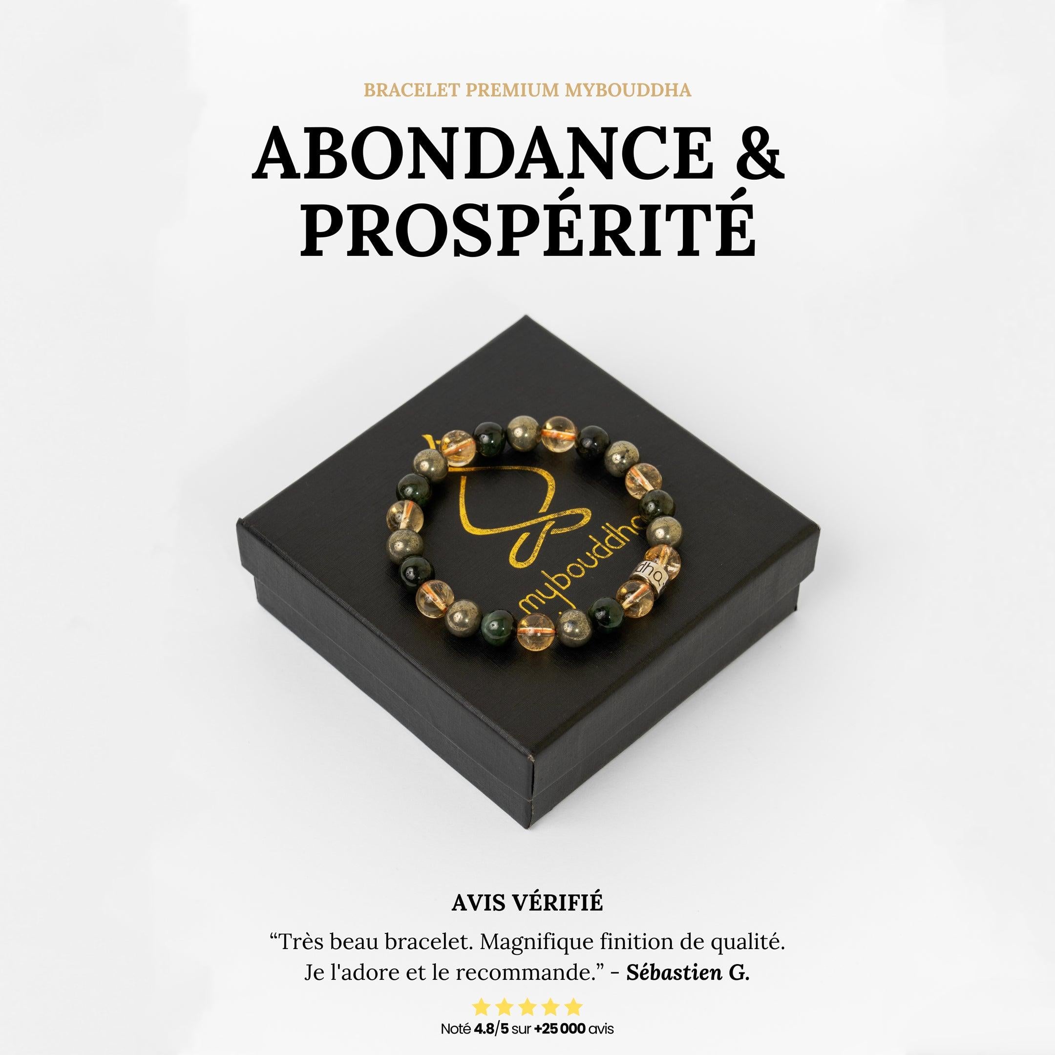 Bracelet « Abondance & Prospérité » en Citrine, Pyrite et Jade