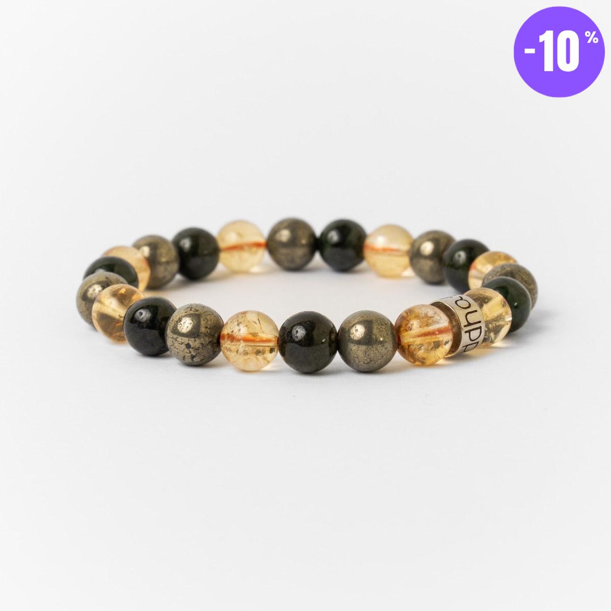 Bracelet « Abondance & Prospérité » en Citrine, Pyrite et Jade