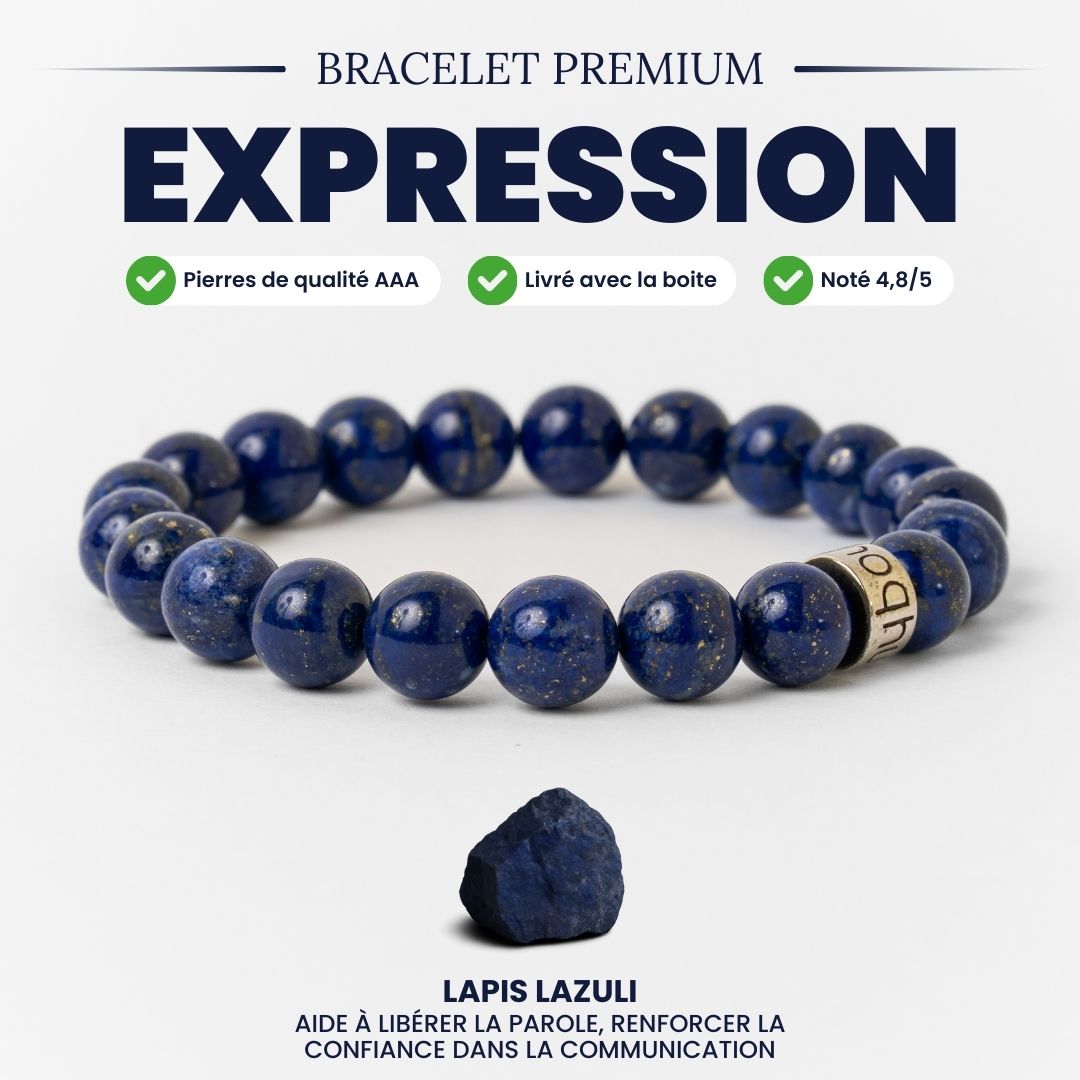Bracelet « Amélioration de l’expression » en Lapis Lazuli