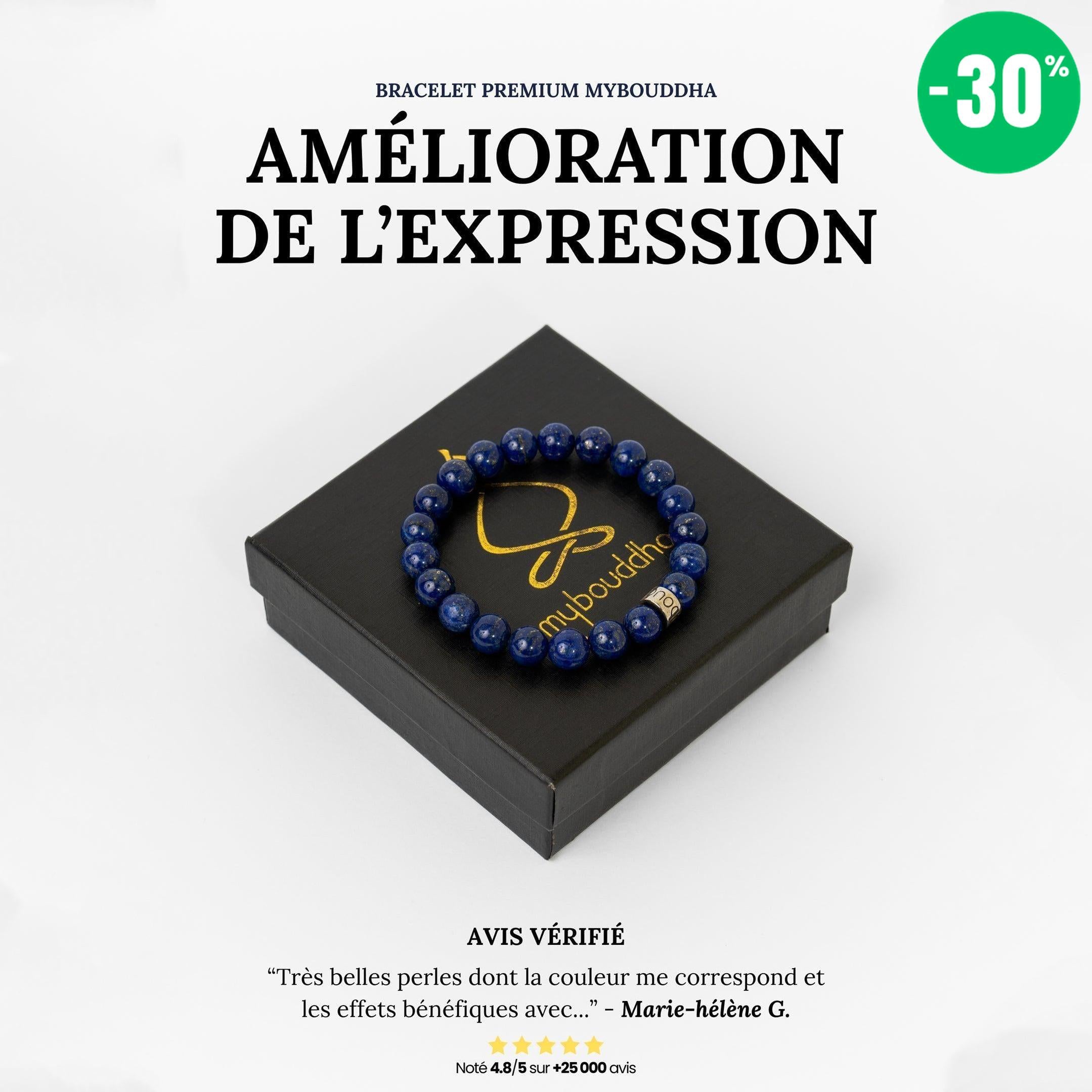 Bracelet « Amélioration de l’expression » en Lapis Lazuli