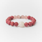 Bracelet « Amour & Relations » en Quartz Rose, Rhodochrosite et Pierre de Lune