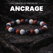 Bracelet « Ancrage profond » en Lapis Lazuli, Howlite et Jaspe Rouge