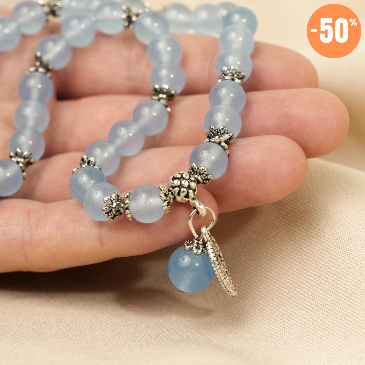 Bracelet «anti-fatigue» en calcedoine