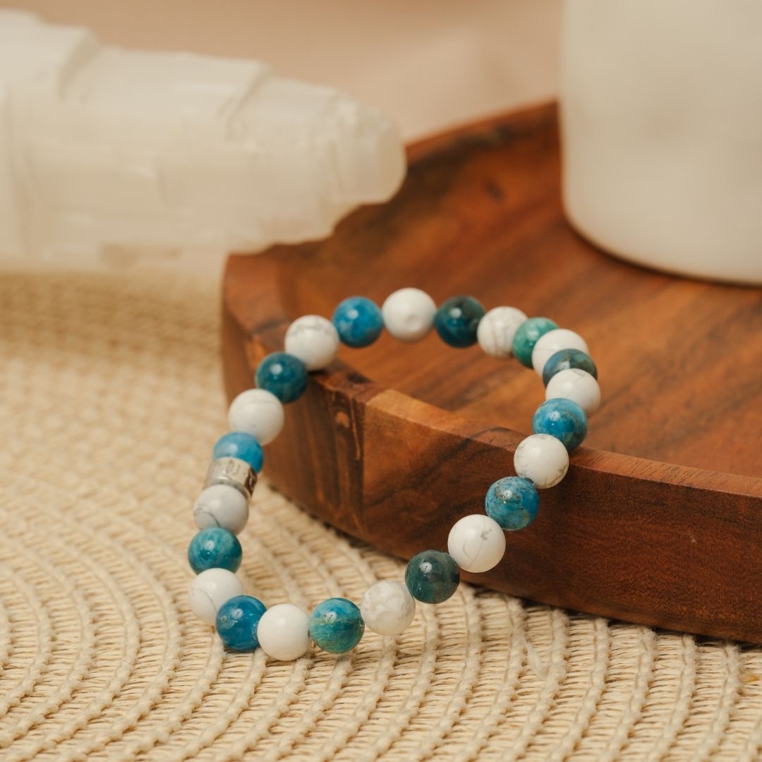 Bracelet « Bien-Être » en Apatite et Howlite