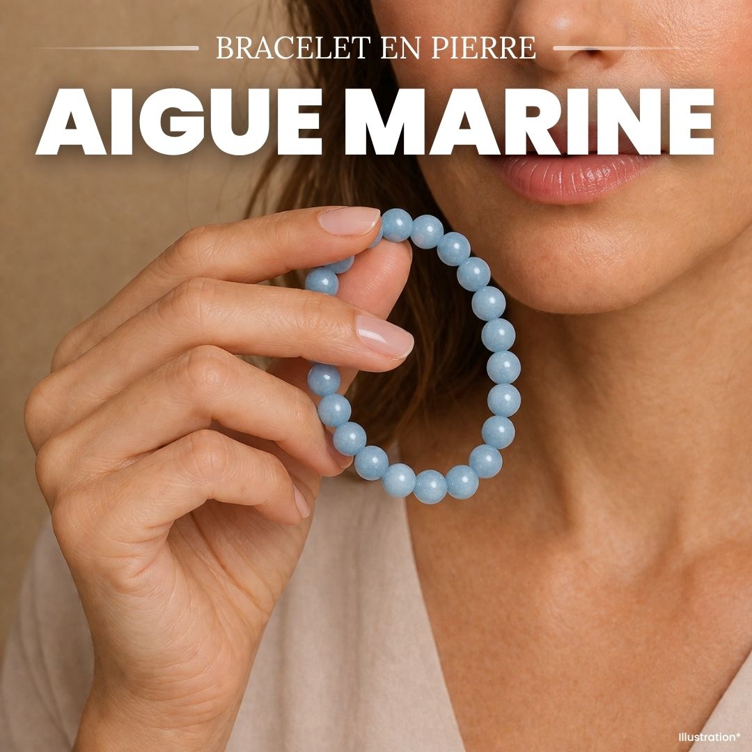 Bracelet «Clarté de l'esprit» en aigue-marine