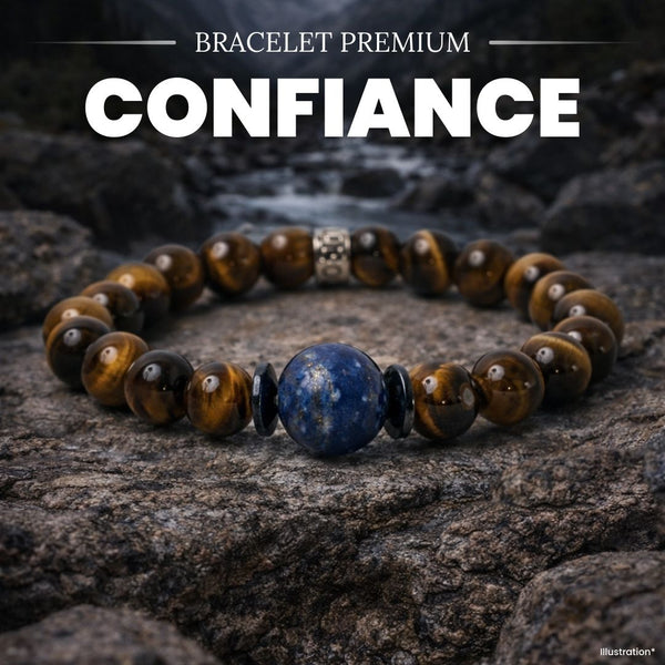 Bracelet Perles Pierres Naturelles - Lapis Lazuli, œil De Tigre, Hématite, Améthyste, Malachite