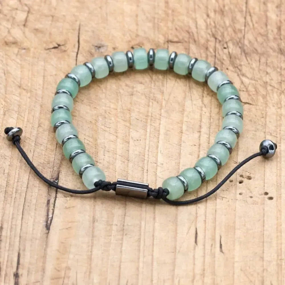 Bracelet de Chance en Aventurine Verte et Hématite