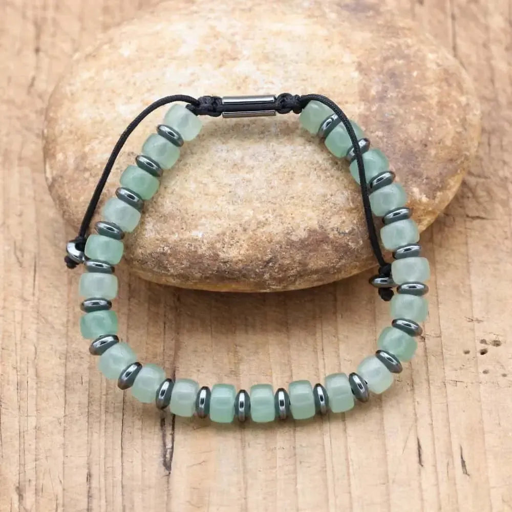 Bracelet de Chance en Aventurine Verte et Hématite