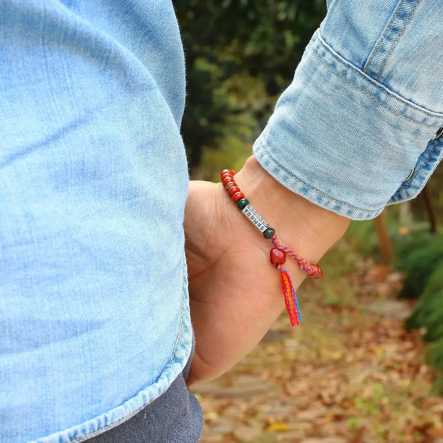 Bracelet de chance en Jaspe rouge naturel