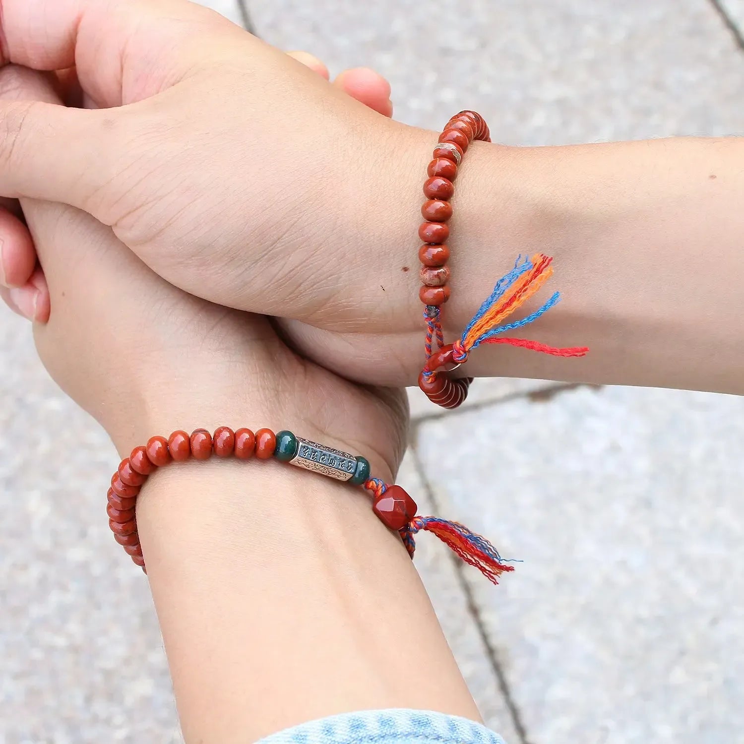Bracelet de chance en Jaspe rouge naturel