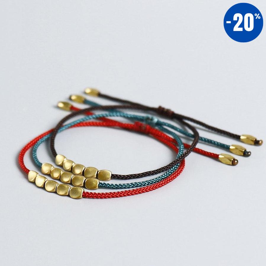 Bracelet de chance tibétain et perles de cuivre