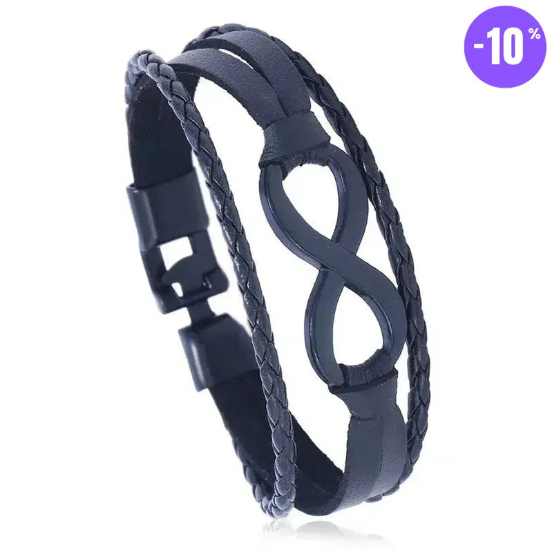 Bracelet de charme Vintage avec symbole de l’Infini en cuir