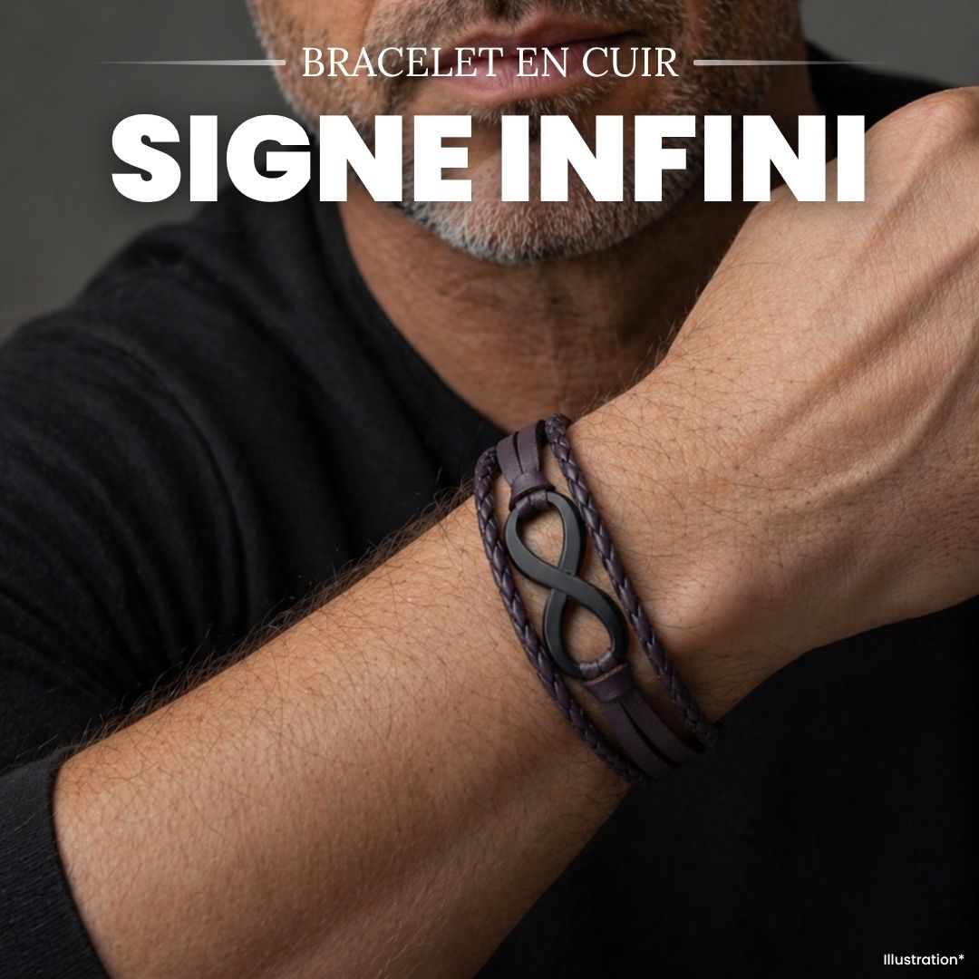 Bracelet de charme Vintage avec symbole de l’Infini en cuir