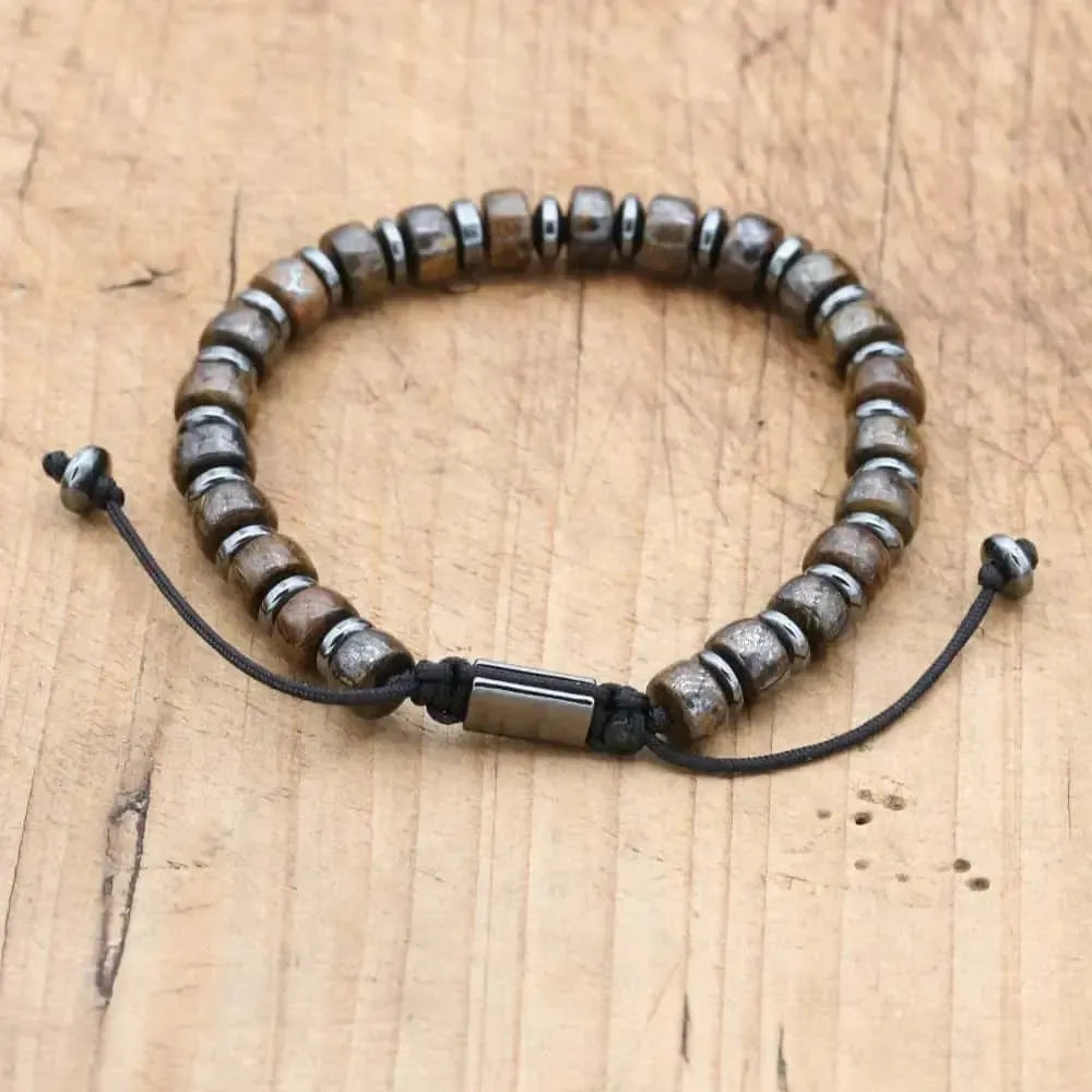 Bracelet de Force en Bronzite et Hématite