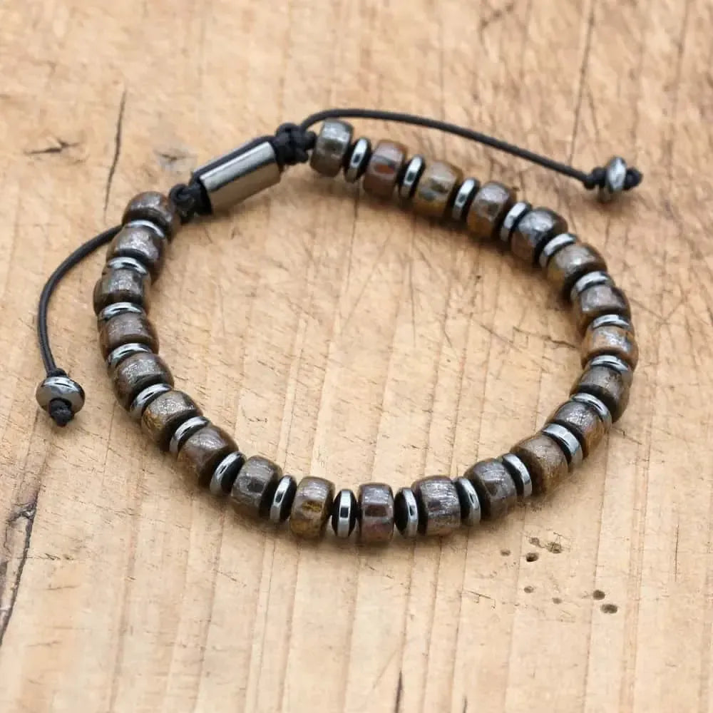 Bracelet de Force en Bronzite et Hématite