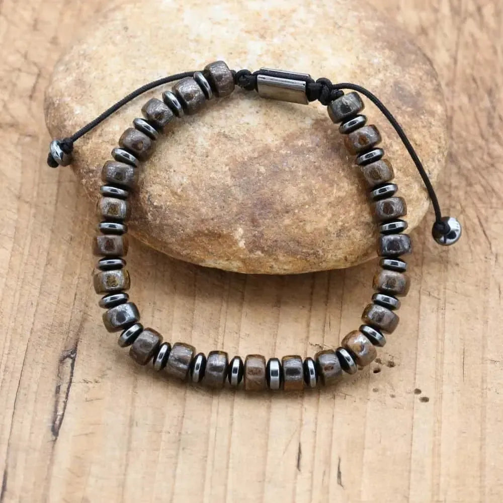 Bracelet de Force en Bronzite et Hématite