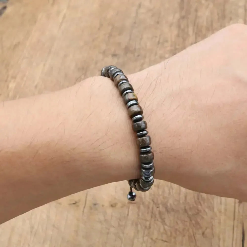 Bracelet de Force en Bronzite et Hématite