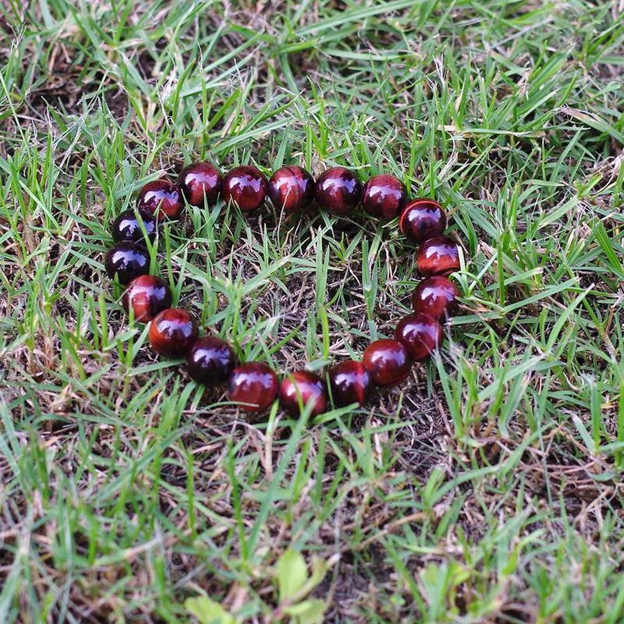 Bracelet de protection en perles d'Œil de tigre rouge