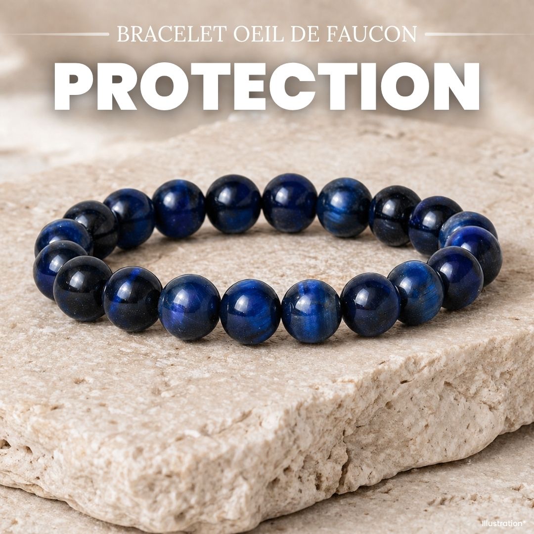 Bracelet de PROTECTION Oeil de Faucon (ou Oeil de Tigre Bleu)