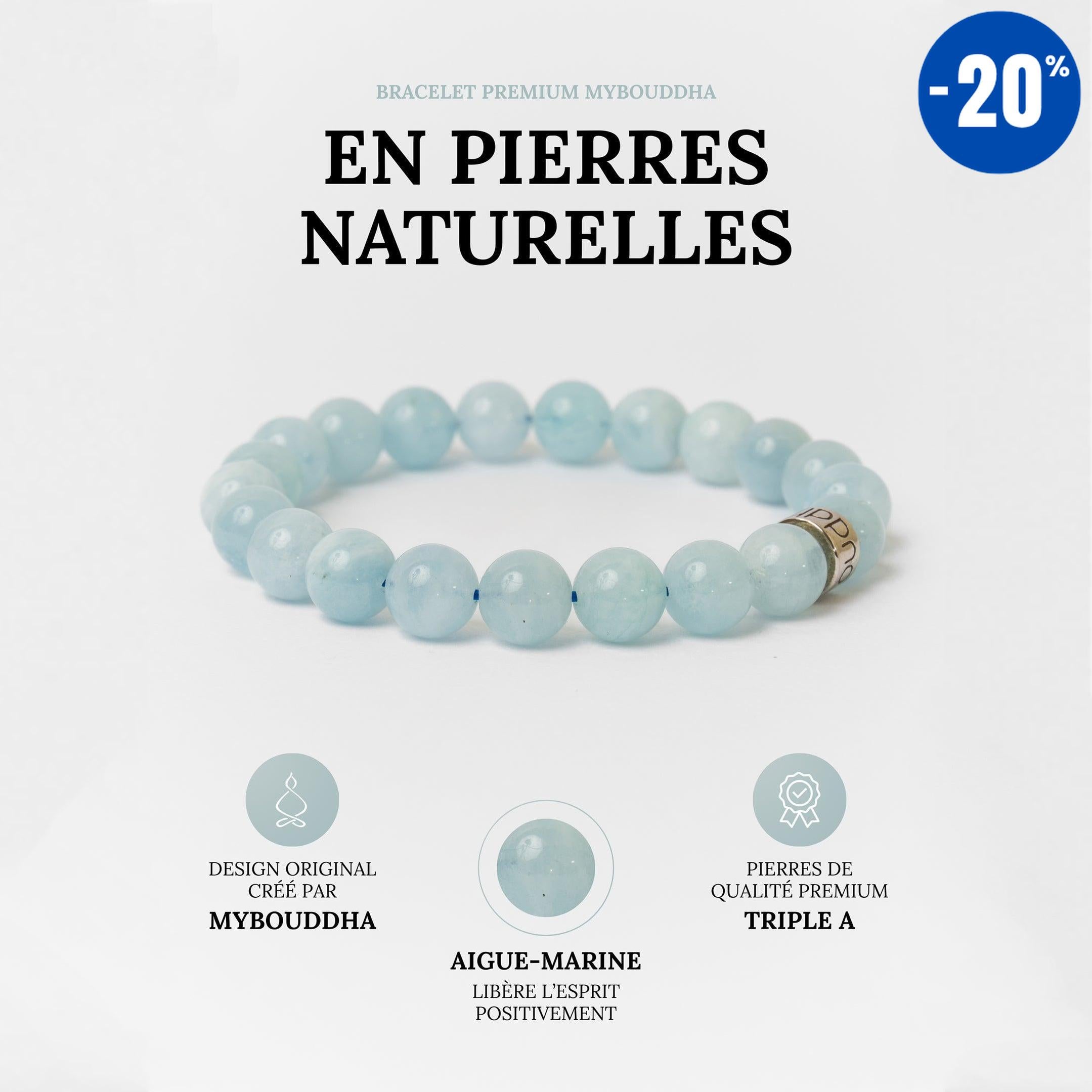 Bracelet « d’Intuition » en Aigue-Marine du Brésil