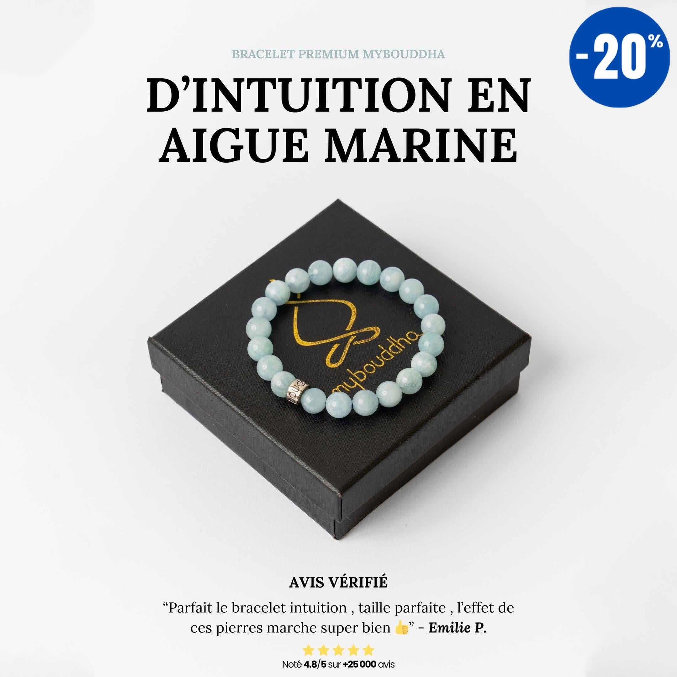 Bracelet « d’Intuition » en Aigue-Marine du Brésil