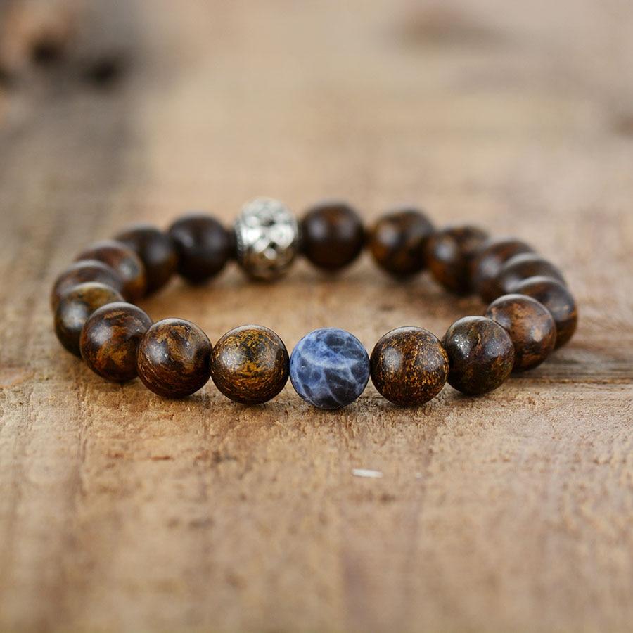 Bracelet en Bronzite tibétaine