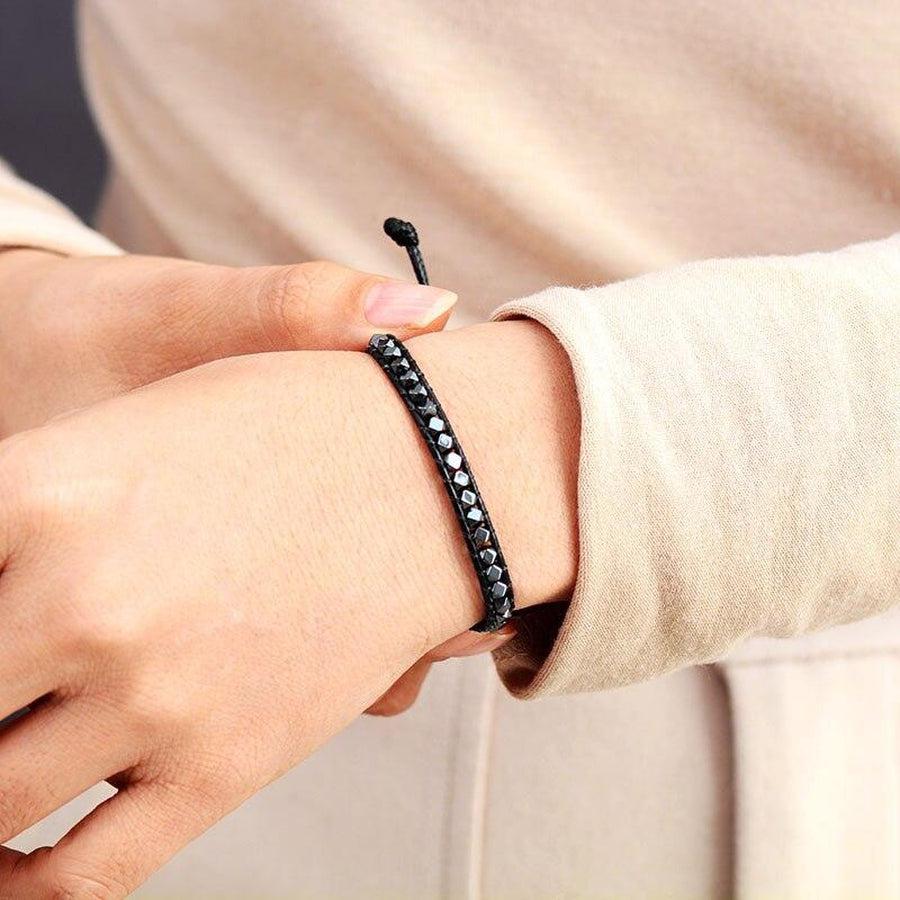 Bracelet en Hématite facettée