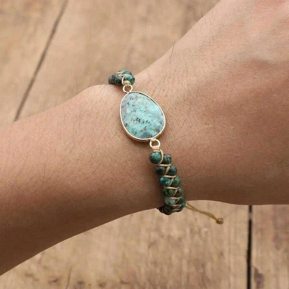 Bracelet en Jaspe africain naturel fait à la main